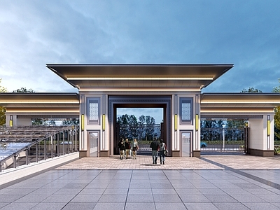 现代小区入口大门
