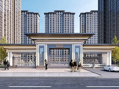 现代小区大门 小区入口