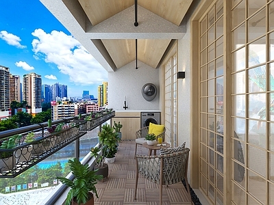 现代花园阳台 家居阳台