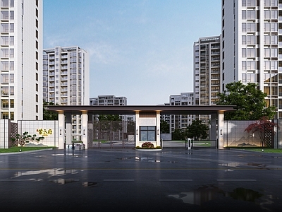 新中式小区大门 小区入口