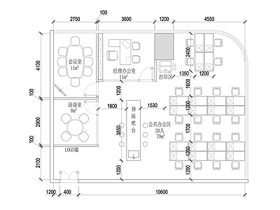 110m²办公室 施工图