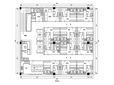 现代简约 270m²会所平面图