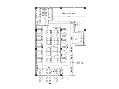 300m²烧烤店平面图 施工图