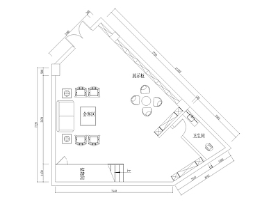 LOFT商铺展厅平面图 施工图