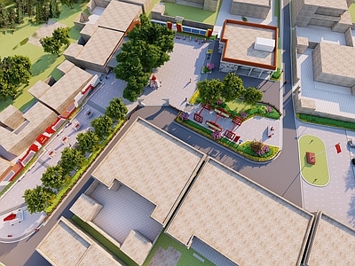 现代乡村党建文化广场景观