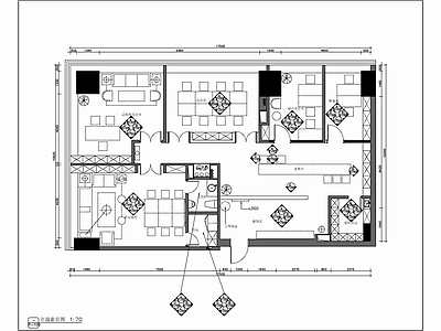 200㎡办公室CAD 施工图