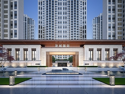 新中式入口大门 小区入口