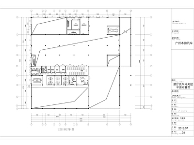 现代简约本田4S店汽车展厅 施工图 展销厅