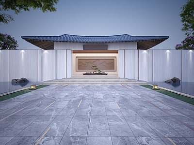 新中式小区大门 小区入口