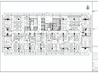 投资办公室平面布置图 施工图