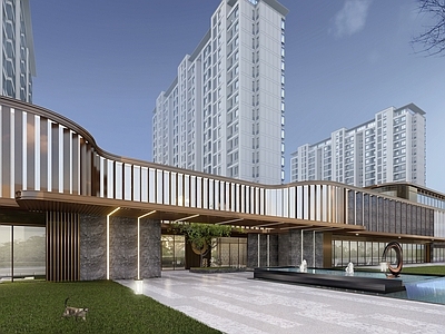 现代售楼处建筑 方形