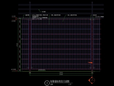 现代景区 钢丝围栏标准做法详图