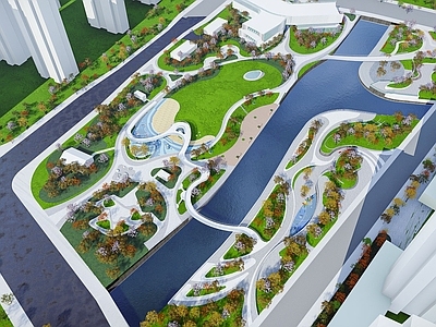 现代市政体育 运动 生态湿地 休闲 口袋公园 广场 滨水 儿童游乐园