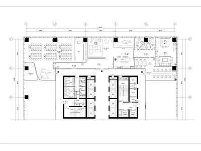 现代简约教育培训办公室平面布置图 施工图