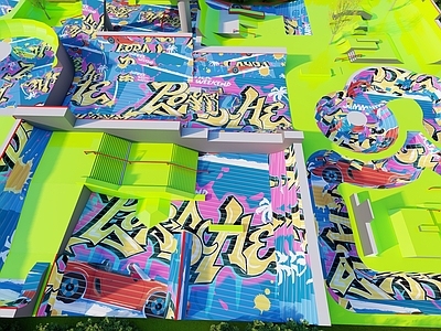 现代公园景观 滑板乐园 极限广场 赛车场 泵道公园 山地运动公园