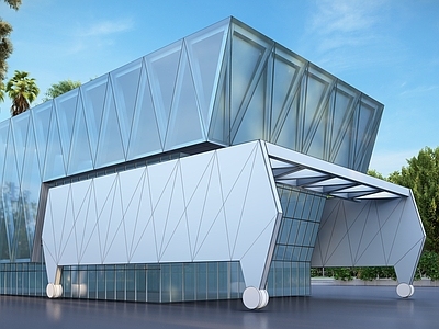 现代售楼处建筑 沿街商业 售楼处建筑