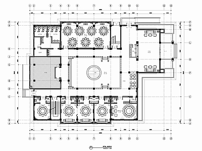 2500㎡餐饮娱乐休闲会所CAD 施工图