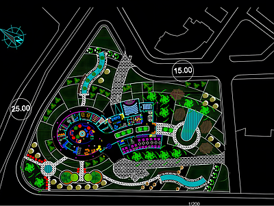 花园式办公楼CAD 施工图 办公工业景观