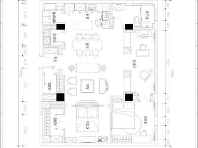 法式家装空间 施工图 效果图 平层