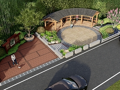现代临街口袋公园 小公园