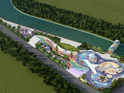 现代儿童公园 娱乐设施