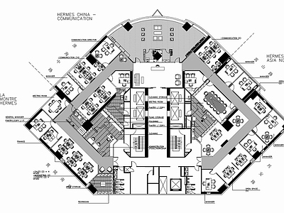 1100㎡办公空间CAD施工图 办公室 办公会所 施工图