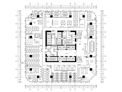 现代风格办公室平面布置 施工图