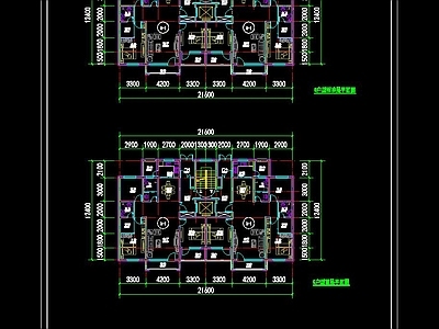 现代洋房住宅楼户型四套建筑施工图