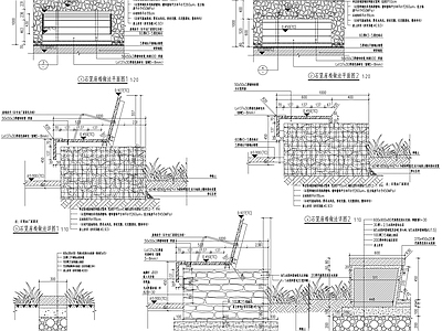 石笼树池坐凳详图 施工图 景观小品