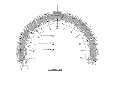 弧形廊架施工详图 施工图