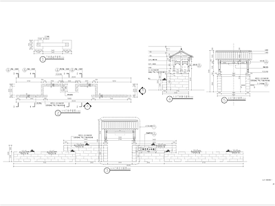 新中式入口门坊门头 施工图 通用节点