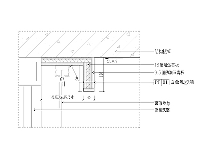 窗台窗帘盒节点大样图 施工图 吊顶节点