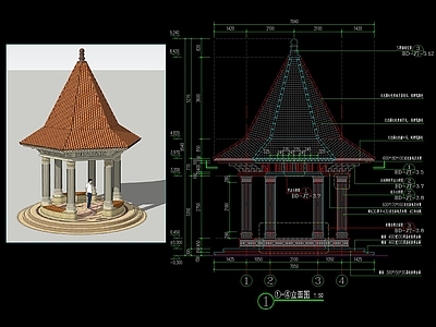 北欧景观亭详图 施工图