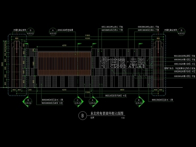 欧式小区LOGO景墙详图 施工图
