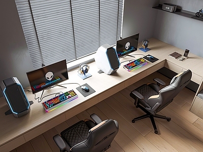 外星人台式机显示器 外星人台式机组合 电竞游戏房椅 游戏