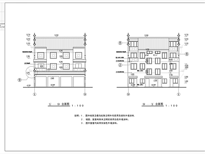 徽派马头墙农村住宅楼施工图