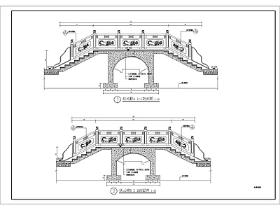 中式状元桥 施工图 景观小品