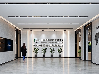 现代公司大厅 开放办公室 会议室