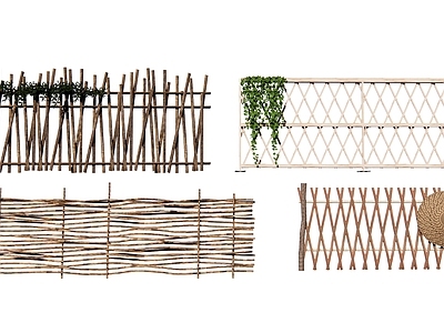 新中式竹编栅栏 篱笆 花园 藤蔓