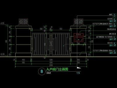 现代庭院入口大门详图 施工图 通用节点