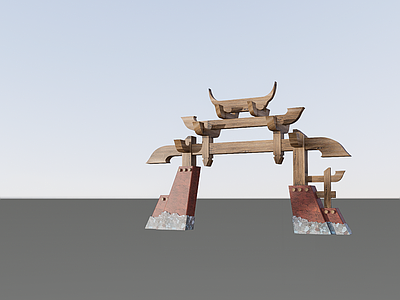 新中式乡村振兴入口大门