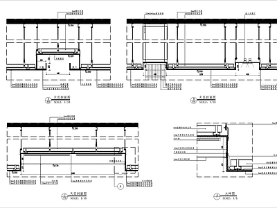 现代吊顶天花剖面节点大样图 施工图