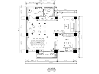 100平办公室 施工图
