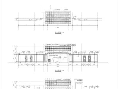 入口大门景墙详图 施工图