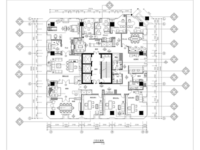 西安富力地产办公平面 施工图