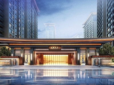 中式小区入口大门