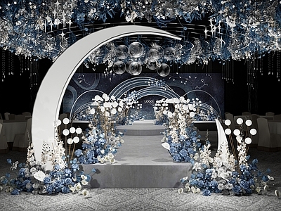 现代酒店宴会厅 星空 婚礼