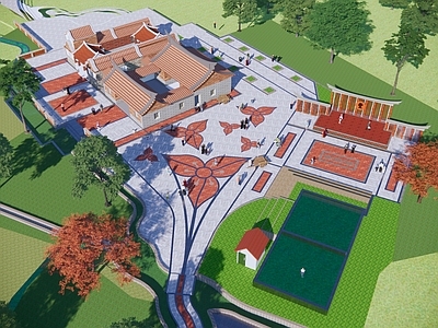中式闽南四合院 住宅建筑