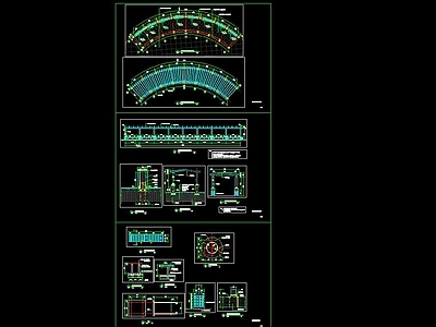 弧形廊架 施工图