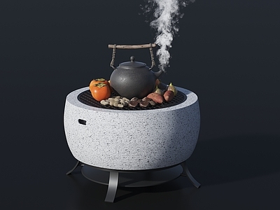 现代围炉煮茶 火炉 取暖炉